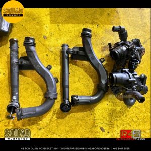 Mercedes Benz E250 W213 undergoing walnut blasting, injector cleaning, and coolant system repairs at Squad Workshop Singapore