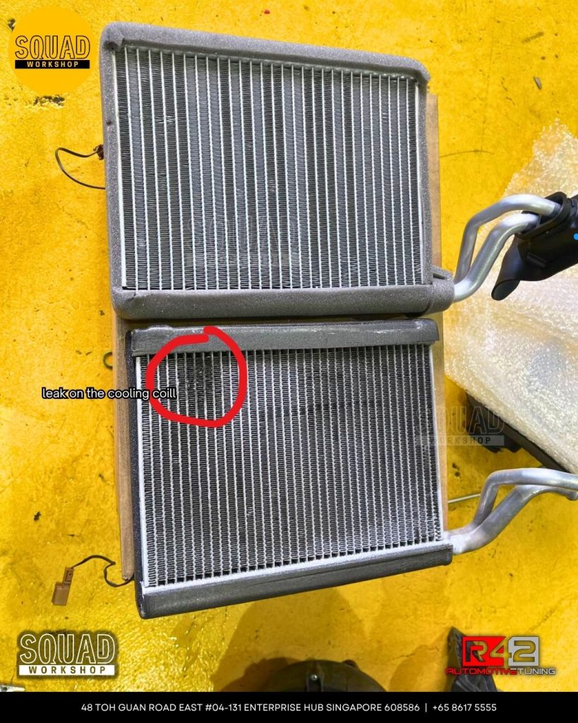 Mazda MX-5 condenser leak test during AC flushing