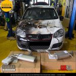 Remus exhaust installed on Volkswagen Golf GTI Mk5 with rear muffler and catback system